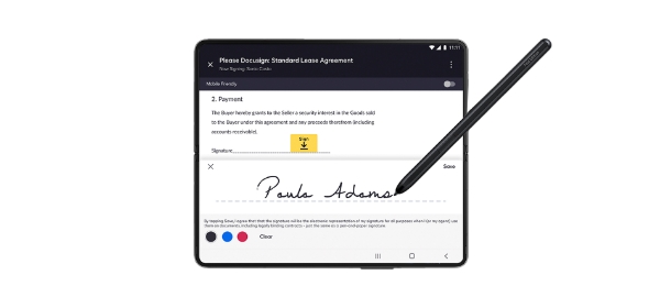 갤럭시 Z 폴드4에서 사용가능한 도큐사인 솔루션 활용 이미지 / 이미지 제공 = 삼성전자