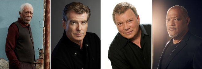 사진=왼쪽부터) 모건 프리먼, 피어스 브로스넌, 윌리엄 샤트너, 로렌스 피시번