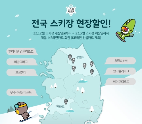 KB국민카드, 스키장 할인 이벤트 `스노우 페스티벌` / 이미지 제공 = KB국민카드