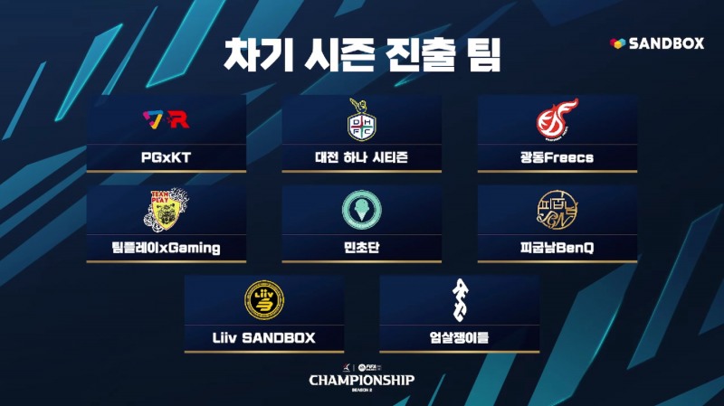 eK리그 시즌3 참가팀(사진=중계 화면 캡처).