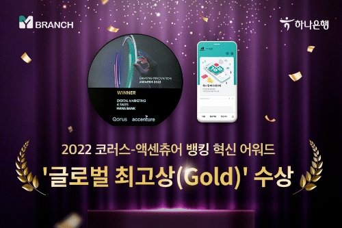 하나은행, '2022 코러스-액센츄어 뱅킹 혁신 어워드' ‘글로벌 최고상’ 수상 / 이미지 제공 = 하나은행