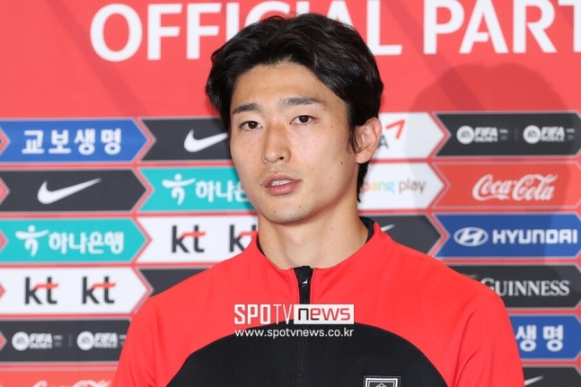사진=조규성이 인터뷰를 하고 있다./출처=스포티비뉴스