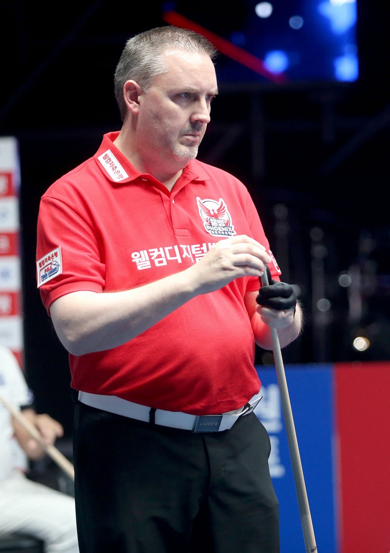 쿠드롱 128강 탈락. 1,2세트 먼저 따고도 128위 김욱에 승부치기 패-. 하이원PBA챔피언십