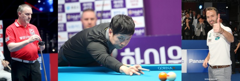 좌우최강 쿠드롱(왼쪽)과 카시도코스타스(오른쪽)를 연파하고 32강에 오른 고참신인 김욱(사진=PBA)