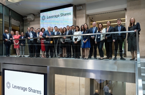 레버리지 셰어즈 상장기념으로 영국런던거래소에서 진행한 Closing Bell / 사진 제공 : 레버리지셰어즈