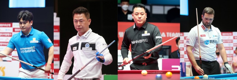 8강의 얼굴들. 왼쪽부터 오태준, 마민캄, 조재호, 팔라존(사진=PBA.브릴리언트 빌리아드)