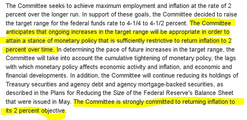 자료=연준 홈페이지, 2022년 12월 FOMC 회의 성명서 일부