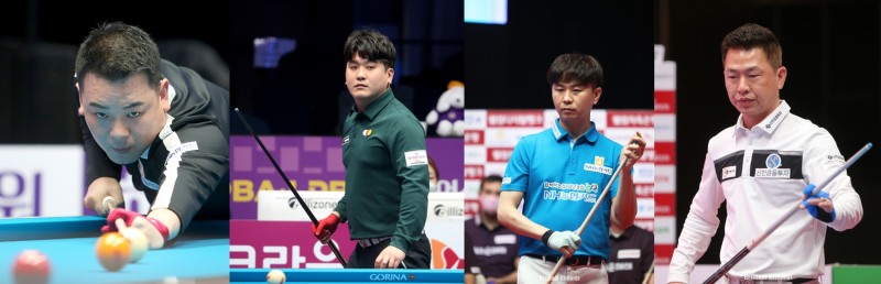 4강에 오른 전현 NH카드멤버들. 왼쪽부터 조재호, 오태준, 김현우, 마민캄(사진=PBA)