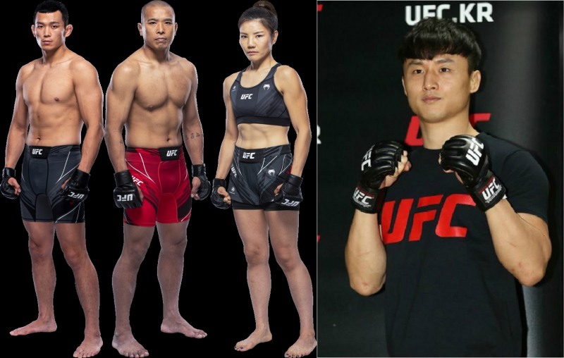 내년 2월 베가스대회에 출전하는 정다운, 박준용, 김지연, 최두호(사진 왼쪽부터=UFC)