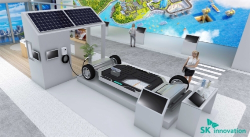 내달 5일부터 8일까지(현지시간) 미국 라스베이거스에서 열리는 ‘CES 2023’에서 ‘행동’(함께, 더 멀리, 탄소 없는 미래로 나아가다)을 주제로 공개되는 SK이노베이션을 비롯한 SK그룹 전시 부스 이미지. / 사진 제공 = SK이노베이션