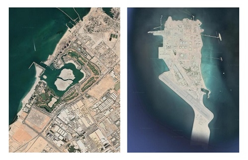 사업부지 (왼쪽부터) Al Hamra – Ras Al Khaimah / Das Island – Abu Dhabi. 지도출처 = Google Earth