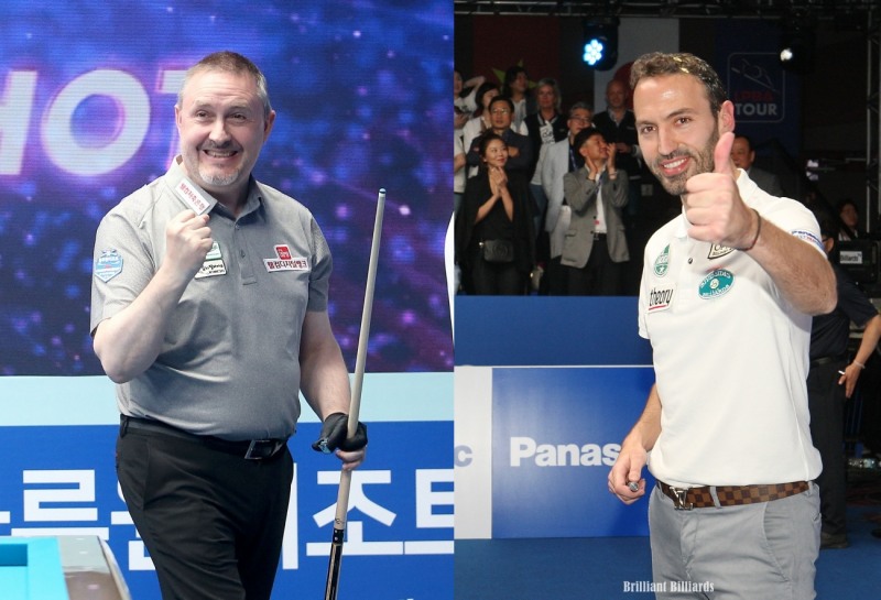 7차전에서 지정매치를 하게 되는 쿠드롱(왼쪽)과 카시도코스타스(사진=PBAS.브릴리언트 빌리아드) 9외데ckwj