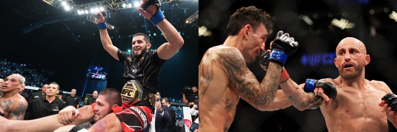 라이트급 새얼굴 마카체프(왼쪽)와 페더급 '그 얼굴' 볼카노프스키(사진=UFC)