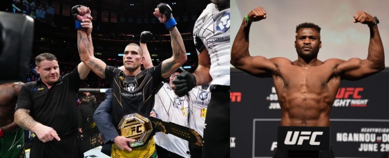 미들급 새 챔피언 페레이라(왼쪽)와 헤비급 은가누(사진=UFC)