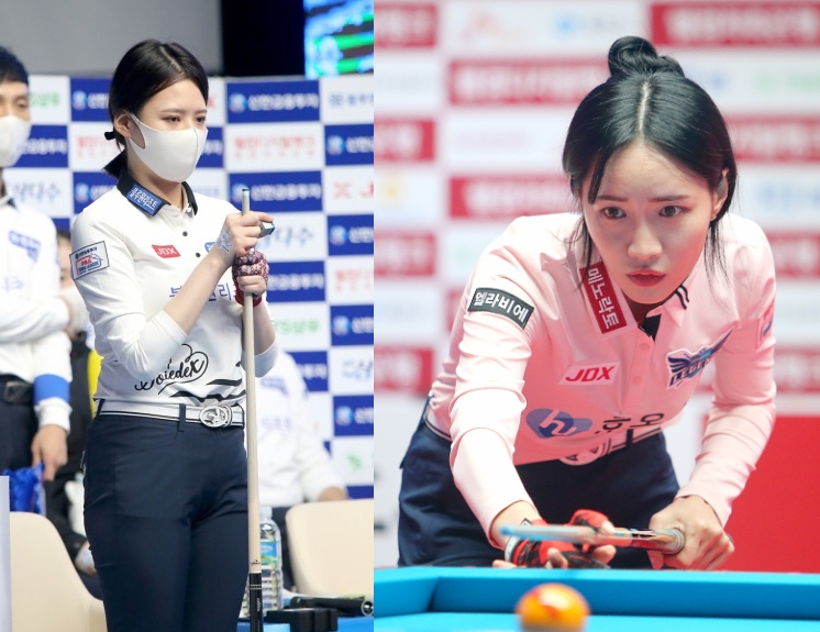 조 1위로 128강전을 통과한 서한솔(왼쪽)과 최혜미(사진=PBA)