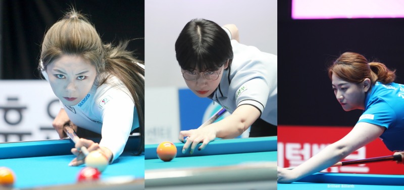 32강 서바이벌전을 치뤄야 하는 김가영, 이미래,김민아(사진=PBA.브릴리언트 빌리아드)