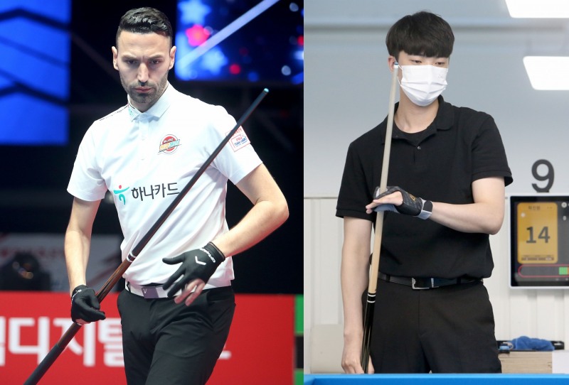 16강전에서 싸우는 카시도코스타스(왼쪽)와 김태관(사진=PBA)