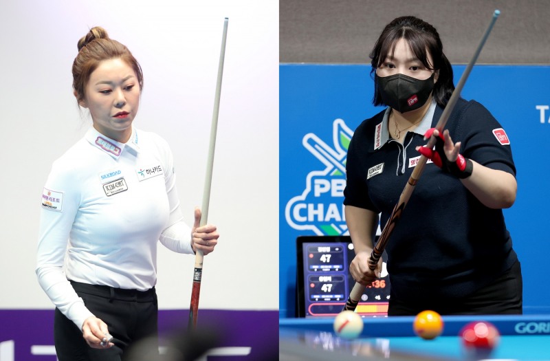 결승에 진출한 김가영(왼쪽)과 김예은(사진=PBA)