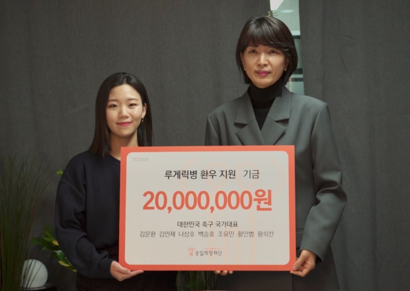 김민재 황희찬 등 1996년생 축구 국가대표 7명, 루게릭병 환우와 가족들을 위해 2000만원 기부