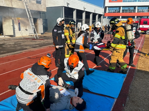 10일 실시 된 재난현장 구급대응 훈련 모습 (사진제공 = 광주광역시)