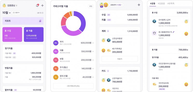 유비벨록스 마이데이터 사업 'U플래너' 서비스 화면