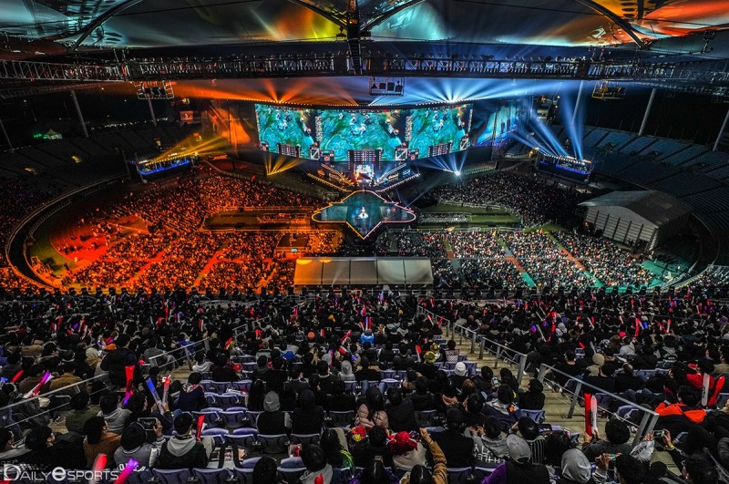 2018 롤드컵 결승전이 열렸던 인천 문학 경기장.