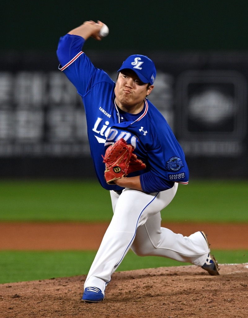 삼성라이온즈 시절의 김승현의 투구모습