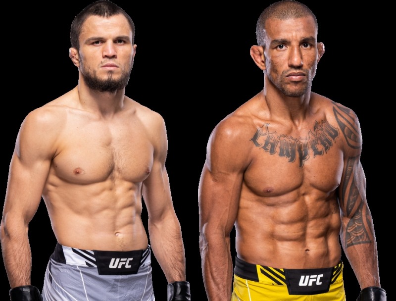 밴텀급 두 전사 우마르(왼쪽)와 바로셀로스. 우마르가 -975의 탑독이다.(사진=UFC)