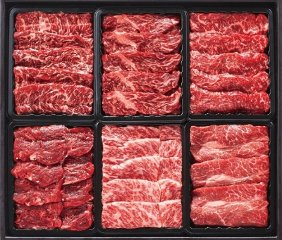 제비추리·토시살·안창살·갈비살·부채살·치마살 각 200g으로 구성한 '한우 특수부위 매 세트' 모습 / 사진 = 현대백화점