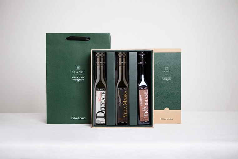 이탈리아 올리브오일 명가 ‘프란치’ 선물세트, 사진제공=올리브코리아
