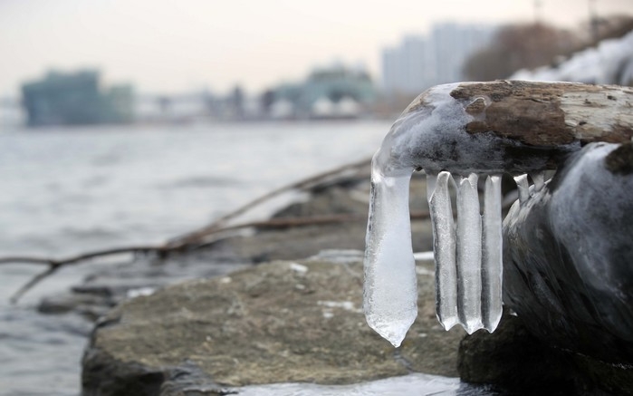 작은 추위를 뜻하는 절기 소한(小寒)을 하루 앞둔 5일 서울 서초구 반포한강공원에 고드름이 얼어있다.