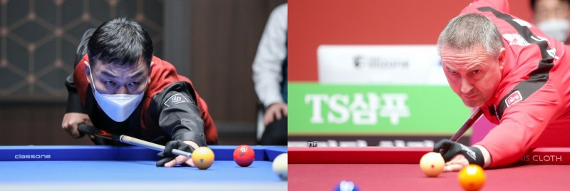 당구의 신 잡은 당구 해설자 김현석(왼쪽. 사진=KBF)