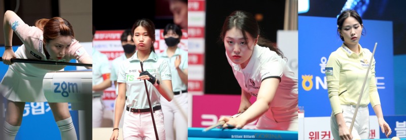 90년대생 대거 약진. 왼쪽부터 김진아, 용현지, 김보미, 전애린(사진=PBA)