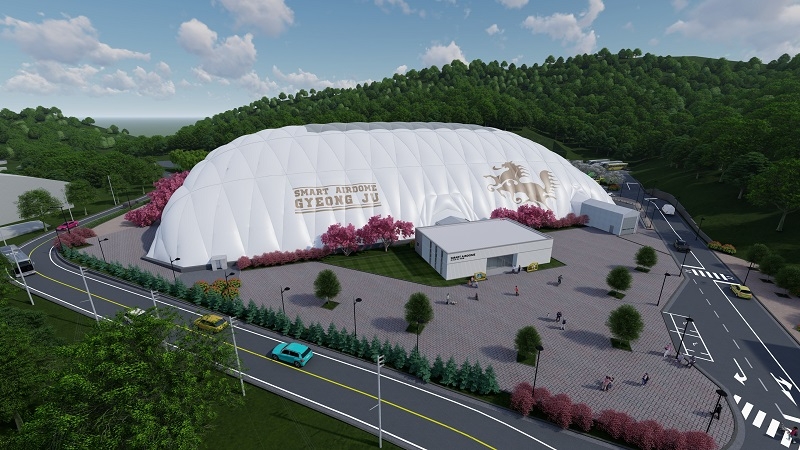 필드원종합건설, 에어돔 축구훈련장 시공