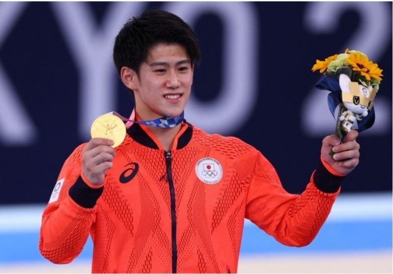 2020 도쿄올림픽 기계체조 남자 개인종합에서 금메달을 획득한 일본의 하시모토 다이키.
