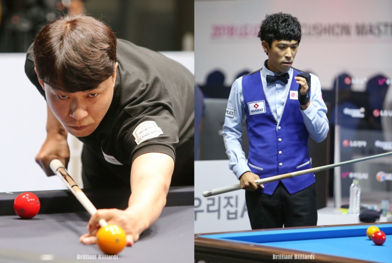 막큐에서 웃고 운 최성원(왼쪽), 김형곤(사진=브릴리언트 빌리아드)