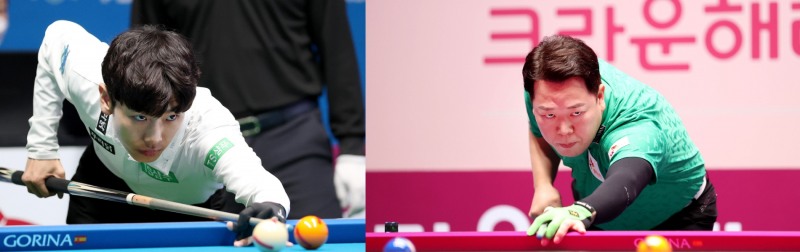 4강전에서 만난 임성균(왼쪽)과 강동궁(사진=PBA)