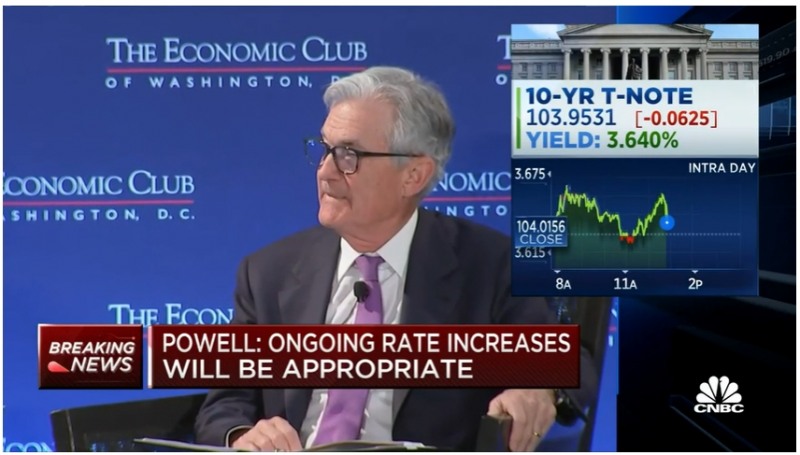 사진=제롬 파월 미 연방준비제도(연준) 의장, CNBC