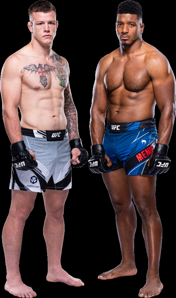 무승부로 경기를 끝낸 지미 크루트(왼쪽)와 알론조 멘니필드(사진=UFC)