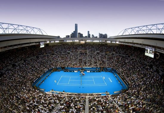 하드 코트에서 열리는 호주오픈 경기장 모습. [위키피디아 제공]