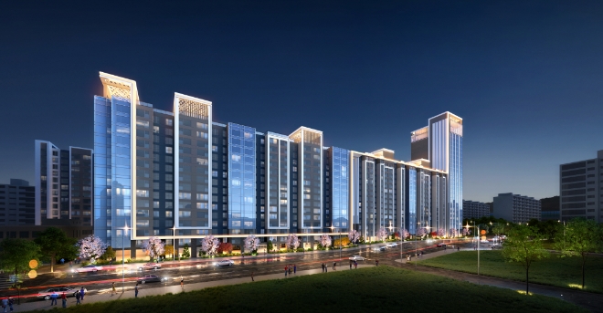 삼성물산 건설부문은 서울 송파구 오금동 가락상아2차아파트 리모델링 사업(가락상아2차리모델링)의 시공사로 선정됐다고 20일 밝혔다. 사진은 삼성물산이 가락상아2차아파트를 리모델링할 '래미안 베일루체'의 투시도. (사진 = 삼성물산 제공)