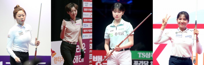 LPBA 다관왕. 왼쪽부터 김가영, 임정숙, 이미래, 스롱 피아비(사진=PBA)