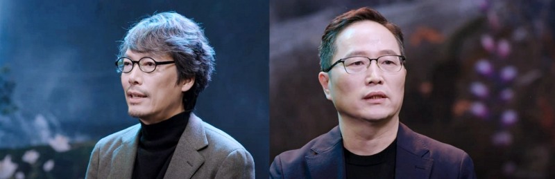 왼쪽부터 엑스엘게임즈 송재경 대표, 카카오게임즈 조계현 대표.