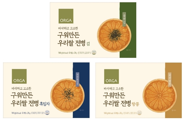 국산 쌀가루를 사용해 고급스럽고 깔끔한 맛을 낸 올가홀푸드 구워만든 우리 쌀 전병 3종 / 제공:풀무원