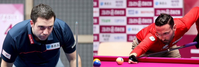 퍼펙트 큐을 터뜨린 팔라존(왼쪽)과 2연승한 카시도코스타스(사진=PBA)