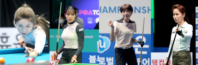 8강에 오른 김가영, 스롱, 임정숙, 김진아(왼쪽부터.사진=PBA)