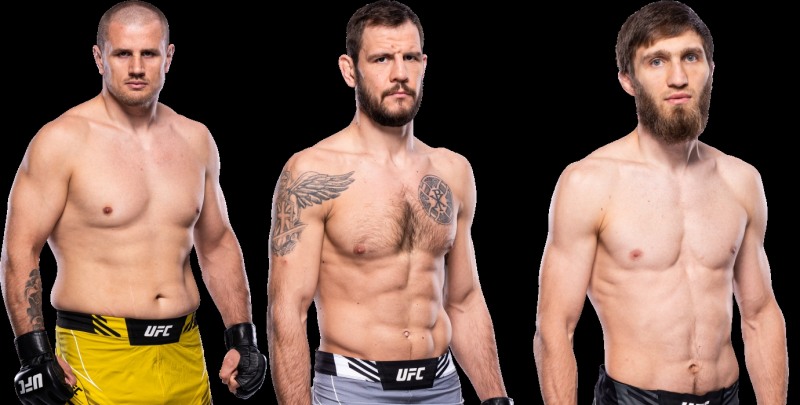 왼쪽부터 로마노프, 크릴로프, 세이드 누르마곰(사진