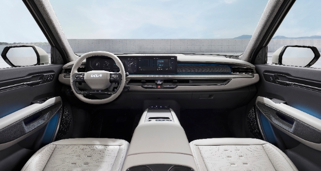 기아는 ‘The Kia EV9’의 디자인을 15일 공개했다고 밝혔다. 사진은 EV9의 내부모습. (사진 = 기아 제공)