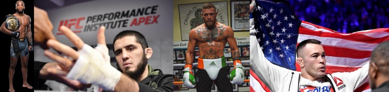 '약체' 챔피언 에드워즈와 '강한' 도전자 마카체프, 맥그리거, 코빙턴(사진 왼쪽부터. UFC제공)