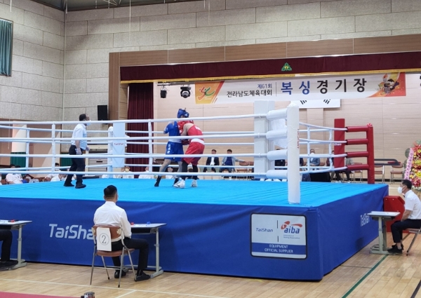 제61회 전남체전 복싱 경기 장면 (사진제공 = 완도군)